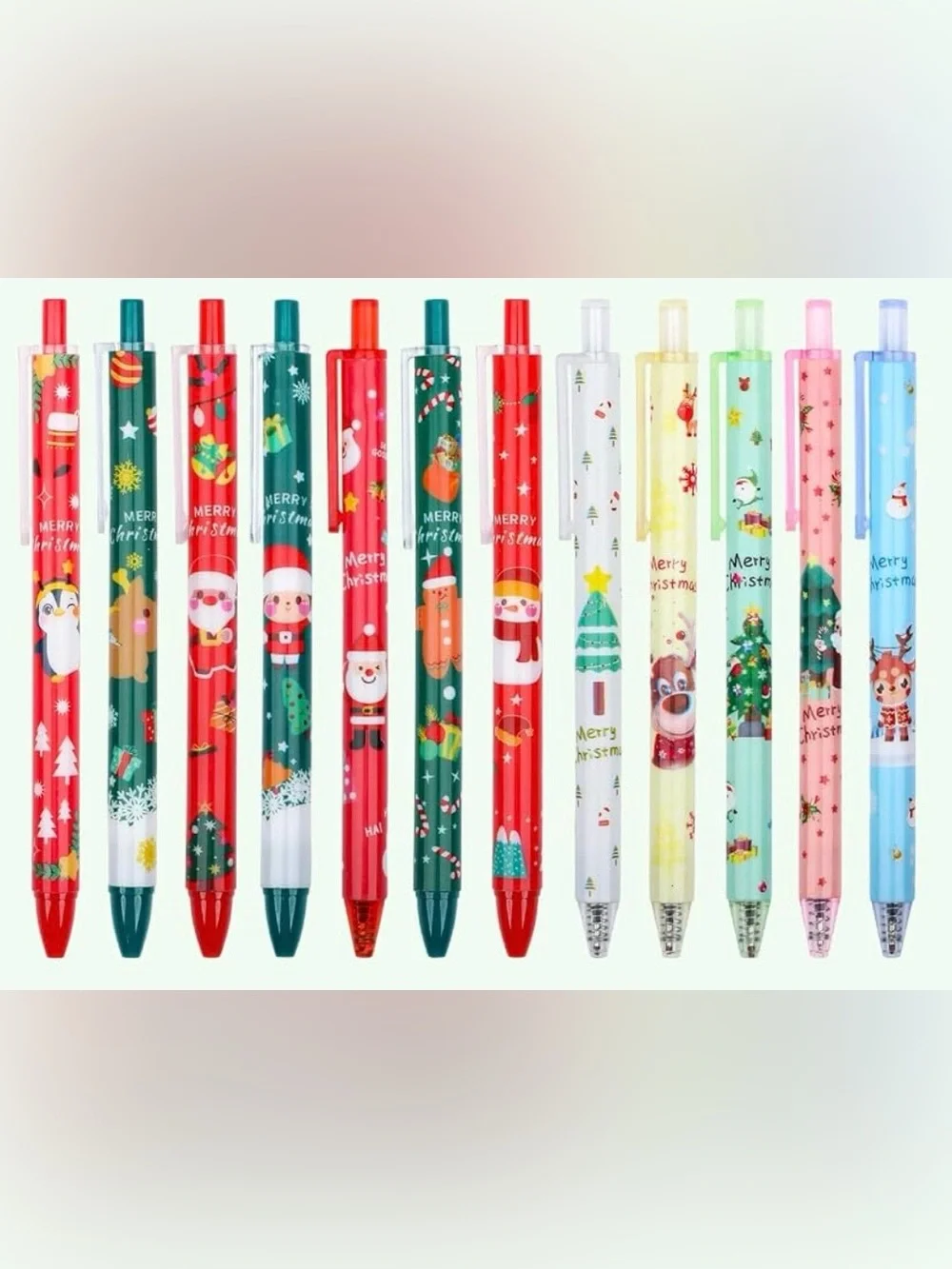 Holiday Christmas Ballpoint Pens - BUNDLE OF 5, RANDOM PULL